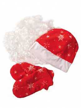 Набор Деда мороза ВЗР. плюш (шапка, варежки, борода)