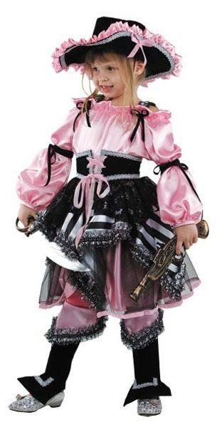 Карнавальный костюм пиратки розовый