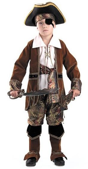 Карнавальный костюм капитан пиратов коричневый