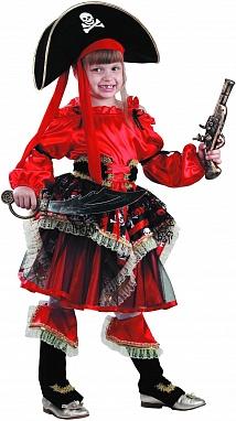 Карнавальный костюм пиратки красный