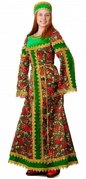 Комплект  костюмированый "Сударыня" хохлома зеленая