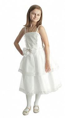 Нарядное платье с бантом белое