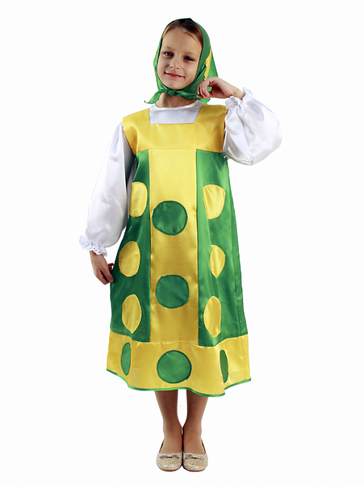 Карнавальный костюм Матрешка зеленая
