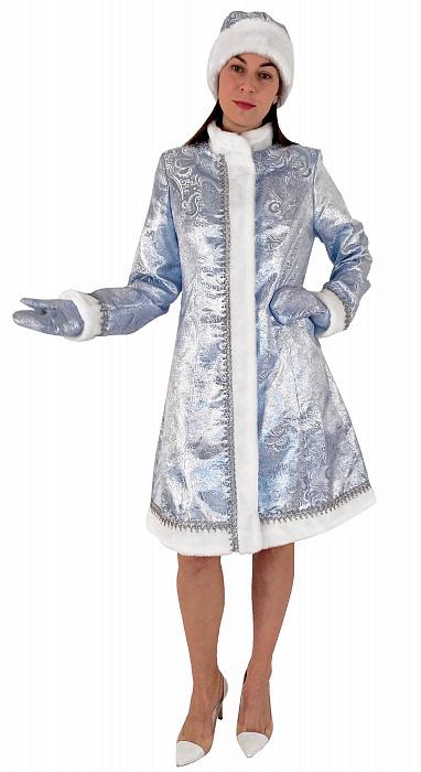 Новогодний костюм Снегурочки Классический сантун голубой
