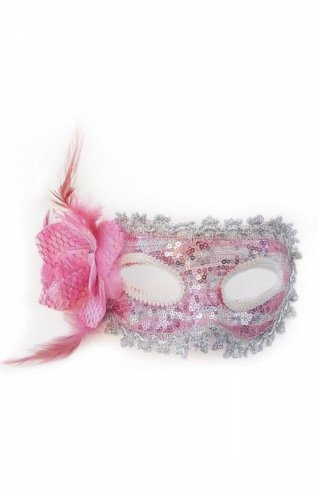 Карнавальная маска розовая