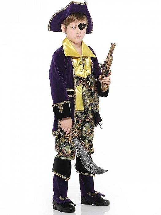 Карнавальный костюм капитан пиратов лиловый
