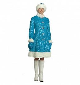 Новогодний костюм Снегурочка взрослый плюш