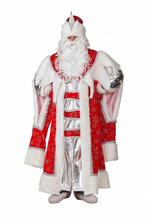 Новогодний костюм Дед Мороз Королевский красный