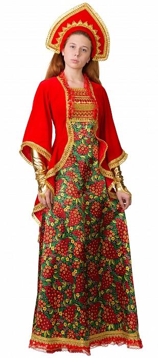 Комплект  костюмированый "Сударыня"  хохлома красная