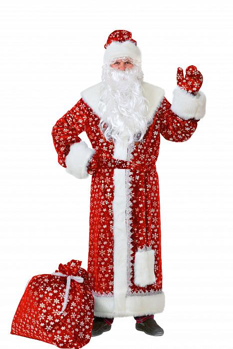 Новогодний костюм Деда Мороза взрослый плюш